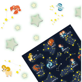 Ses Creative Signos Zodiacales Brillantes Pegatinas Fosforescentes Decoración Dormitorio