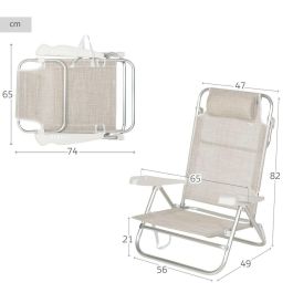 Silla de Playa Aktive 47 x 82 x 49 cm (2 Unidades) Silla de Playa Aktive 47 x 82 x 49 cm (2 Unidades)