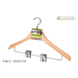 Set de 2 perchas de madera con pinzas 44x23 cm - Confortime (24 Cajas) Precio: 58.49999947. SKU: B16LVYQ6TJ