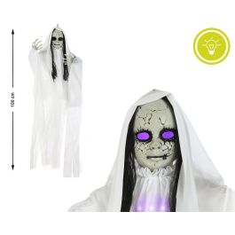 Fantasma Colgante Blanco Con Ojos Luminosos 100x70 cm - Decoración Halloween Precio: 11.49999972. SKU: S1122795