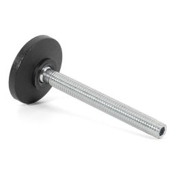 Herrajes ALK Pie Nivelador TOFO Ø35 M8x70 H80 Negro con Rótula y Huella Allen para Muebles y Estructuras Industriales