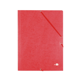 Liderpapel Carpeta Gomas Tres Solapas Cartón Símil Prespán Folio Color Rojo