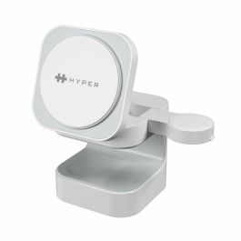 Targus HJ3320WHGL Cargador Inalámbrico para 3 Dispositivos: Smartphone, Auriculares, Reloj Inteligente. Carga Rápida 15W Qi2 USB-C Blanco