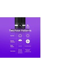 HP DuoCast Micrófono USB Negro con Iluminación RGB, Montura Antivibración y Grabación Hi-Res 24-bit/96kHz