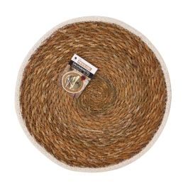 Privilege Salvamantel Seagrass con Ribete Rojo, 30 cm x 30 cm (36 Unidades)