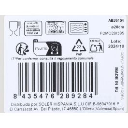 La Mediterranea Plato Postre "Albus" Monaco Brillo Ø20 cm (12 Unidades)