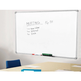 Q-connect Pizarra Blanca Melamina Marco Aluminio 90x60 cm