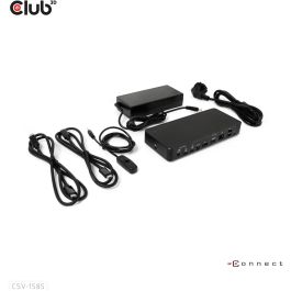 Club3D KVM Switch 4K60Hz 2x USB-C> HDMI/DP/3xUSB/2xUSB-C/LAN Conmutador/Docking Station DisplayPort/HDMI 4K60Hz USB-C Negro
