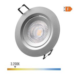 Edm Downlight LED empotrable redondo 5W 3200K luz cálida, color cromo, Ø9 cm, clase F