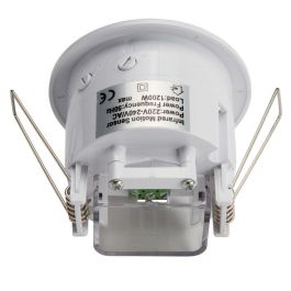 Sensor Movimiento Empotrable 360º Compatible LED, Bajo Consumo e Incandescencia. Detección Infrarrojos 1200W/300W, Alcance 6m. Sensor Movimiento Empotrable 360º Compatible LED, Bajo Consumo e Incandescencia. Detección Infrarrojos 1200W/300W, Alcance 6m.