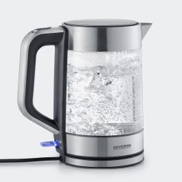 Severin WK 3420 Tetera / Hervidor de Agua de Vidrio y Acero Inoxidable, 1.7 L, 2200 W