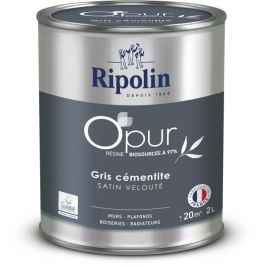 Pintura O'PUR para paredes, carpintería y radiadores - RIPOLIN - 472185 - Gris cemento - Terciopelo satinado - 2 L Precio: 61.49999966. SKU: B1GRW9DNT6
