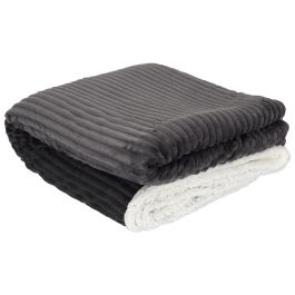 Home Deco Factory Manta Franela Gris 180x220 cm Cocooning Poliéster