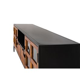 Giner y Colomer Mueble TV con 2 Puertas y 2 Cajones, Metal y Madera de Mango, Nogal y Negro, 180 cm