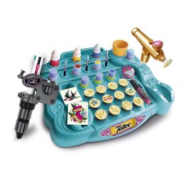 Clementoni 18260 - Mi Laboratorio De Tatuajes para Niñas +6 Años, Kit de Tatuajes Temporales con Bolígrafo y Plantillas