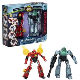 Hasbro F8438 Transformers EarthSpark Cyber-Combiner Set de Figuras Terran Twitch Robot/Dron y Robby Malto con Cyber-Suit Combinables