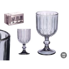 Vivalto Copa de Vino Rayas 380 ml Humo - Diseño Elegante en Vidrio Gris de 8.8x16x7.4 cm (Set de 24) Precio: 53.24484. SKU: B1JNDMLL5V
