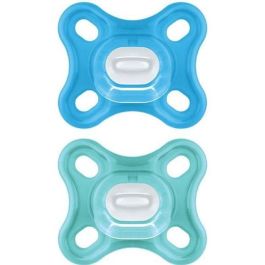 MAM Chupete Fisiológico Confort +0m Azul Set de 2 + Caja de Almacenamiento MAM Chupete Fisiológico Confort +0m Azul Set de 2 + Caja de Almacenamiento