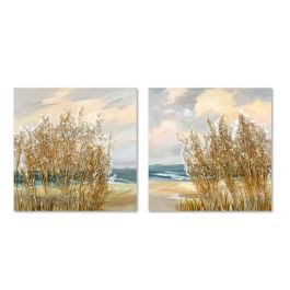 Cuadro Mediterraneo DKD Home Decor Dorado Azul 3 x 80 x 80 cm (2 Unidades) Precio: 63.89000013. SKU: B17LQ9PP4K