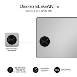 SUBBLIM Alfombrilla con Cargador Inalámbrico Aluminum Silver 10W de Carga Rápida