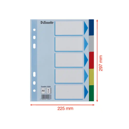 Separadores Esselte Pp A5 5 Pestañas 6 Taladros