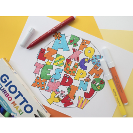 Giotto Rotulador Turbo Maxi Caja 12 Colores Lavables Punta Gruesa Bloqueada