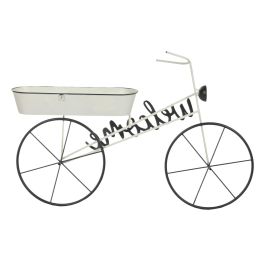 DKD Home Decor Expositor Terraza Y Jardin Blanco Negro 18 x 70 x 105 cm Welcome Bike