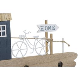 DKD Home Decor Perchero Scandi Marron Azul Blanco 4 x 18 x 40 cm (6 Unidades)
