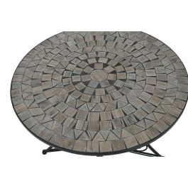 Mesa auxiliar Home ESPRIT Negro Multicolor 80 x 80 x 76 cm