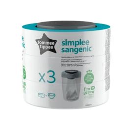 Tommee Tippee Recambios Sangenic Simplee Multipack x3 para Cubos de Pañales, Control de Olores, Desde el Nacimiento Precio: 35.58999983. SKU: S7100069