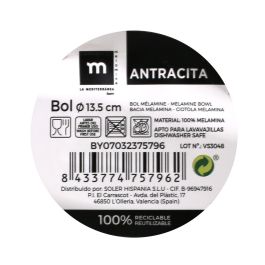 Bol de melamina antracita 13.5 cm - La Mediterranea (24 Unidades) Bol de melamina antracita 13.5 cm - La Mediterranea (24 Unidades)