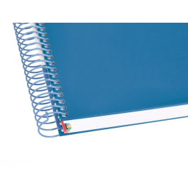 Antartik Cuaderno espiral A5 120h 90 gr cuadro 5mm 5 bandas6 taladros tapa forrada azul oscuro