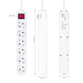 Nanocable 10.37.0006 Regleta de Enchufes 6 Tomas de Corriente con Interruptor, Protección Infantil, Cable 1.4m, Blanca, 3.680W Nanocable 10.37.0006 Regleta de Enchufes 6 Tomas de Corriente con Interruptor, Protección Infantil, Cable 1.4m, Blanca, 3.680W