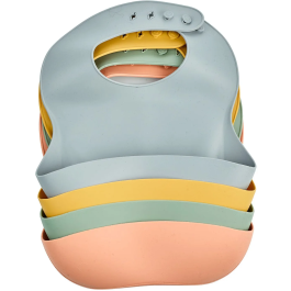 Thermobaby Babero de Silicona con Recogedor, Color Melocotón, THE3023191570128
