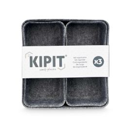 Kipit Set de 3 Organizadores de Fieltro Gris 24.7x10x24.7 cm (8 Unidades)