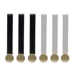 DKD Home Decor Perchero Glam de Metal, Set de 3 Piezas Surtidas (Gris Claro, Gris Oscuro, Dorado), 5x17x3 cm (4 Unidades)