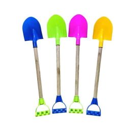 AVC Pala de Plástico con Mango de Madera de 62 cm, ideal para niños +10 meses