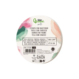 Liderpapel Bastidor Redondo Lienzo Algodón 100% Grapado Parte Trasera Borde Madera 25 cm Gramaje 280g/m2