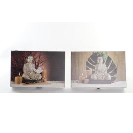 DKD Home Decor Tapa Contador de Estilo Oriental con Buda Multicolor de MDF 31.5x46.5x6 cm (2 Unidades)