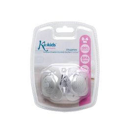 KioKids Set 2 Chupetes Ortodónticos Elefante Gris + 6 Meses Silicona Alta Calidad