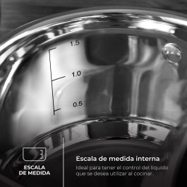 Masterpro Tartera Foodies BGMP-1503-BK Acero Inoxidable 18/10 con Tapa Ø28 x 7,5 cm 3,8L Apta Inducción