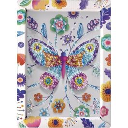 Lansay LAN3181860203255 Kit de Manualidades: Ilustración Decorativa con Lentejuelas de Mariposas