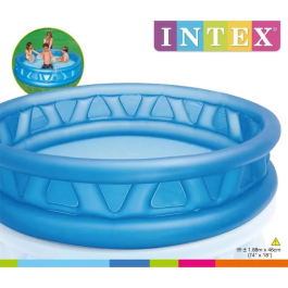 Intex Piscina Inflable Redonda Blanda 1.88x0.46m para Niños y Familias con 3 Cámaras de Aire y Drenaje