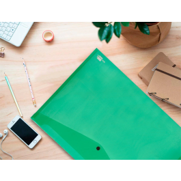 Liderpapel 44243 Carpeta Dossier con Broche Polipropileno DIN A3 Verde Translúcido