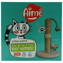 Aime Poste Rascador para Gatos con Juguetes y Base Antideslizante, 48x30 cm