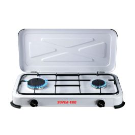 Super Ego Cocina de gas butano 2 fuegos portátil con tapa extraíble y rejilla esmaltada Precio: 52.89000024. SKU: B1JHRSHQ9G
