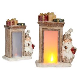 Chimenea de Cerámica con Luz, Papa Noel y Regalo Krist+ - 20x45x32 cm, Blanco/Marrón, con LED (2 Unidades) Precio: 65.59000052. SKU: B16TNZS34B