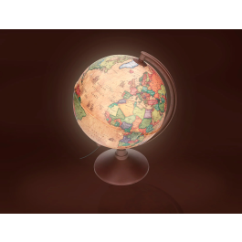 Liderpapel Globo Terraqueo con Luz Físico y Político Estilo Antiguo, Diámetro 26 cm, Esfera Educativa para Hogar y Escuela