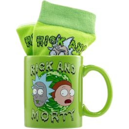 PYRAMID Set Taza y Calcetines Rick & Morty Capacidad 315ml Cerámica Apta Microondas Lavavajillas Talla 36-41