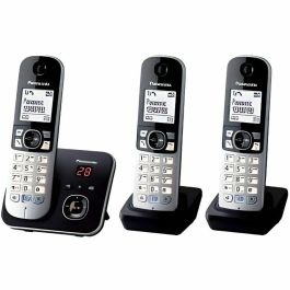 Panasonic Teléfono Inalámbrico DECT KX-TG6823 Trío con Contestador Automático - Plateado y Negro Precio: 112.50000047. SKU: B12SQQ3686